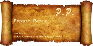 Papszt Petur névjegykártya